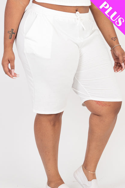 Plus Size French Terry Bermuda Shorts - Capella Apparel