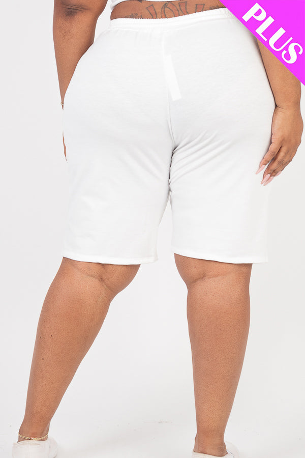 Plus Size French Terry Bermuda Shorts - Capella Apparel