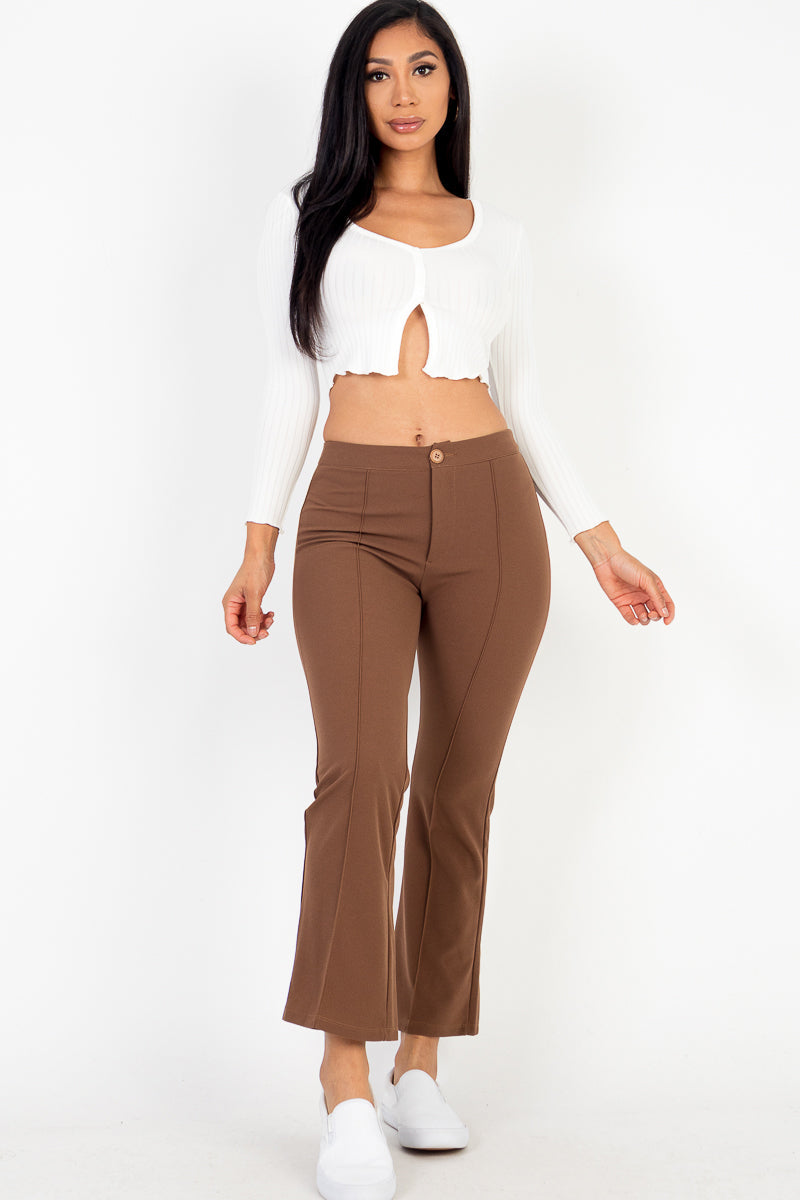 High Waist Knit Flare Pants (CAPELLA) - Capella Apparel