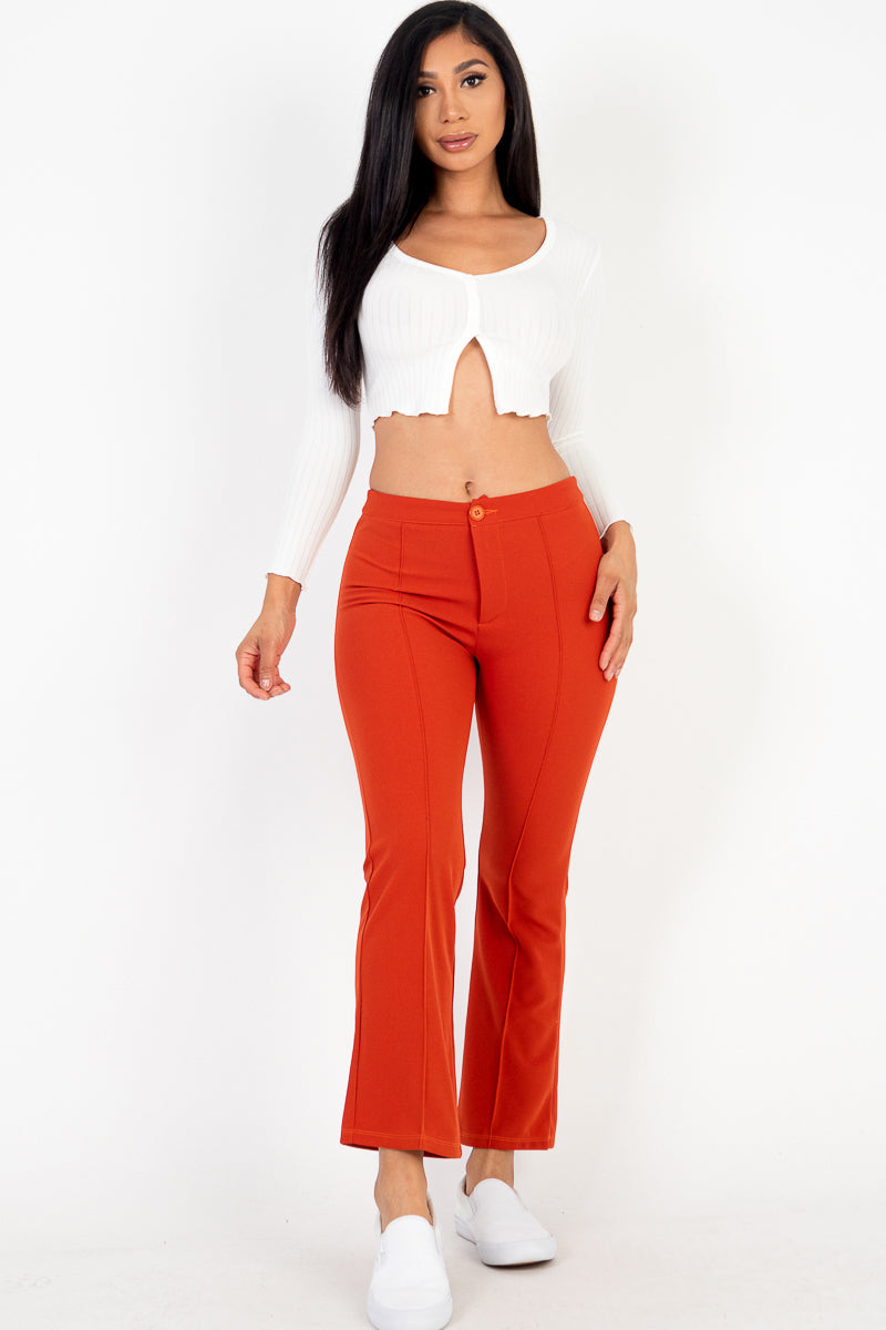 High Waist Knit Flare Pants (CAPELLA) - Capella Apparel