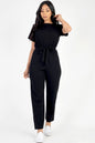 Tie Waist Relaxed Jumpsuit - Capella Apparel