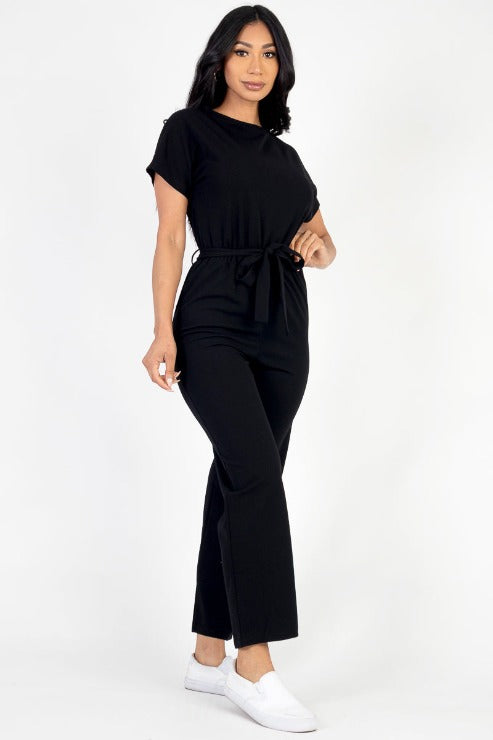 Tie Waist Relaxed Jumpsuit (CAPELLA) - Capella Apparel