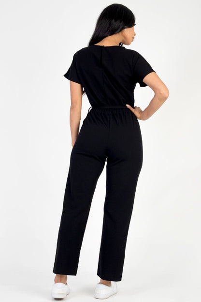 Tie Waist Relaxed Jumpsuit (CAPELLA) - Capella Apparel