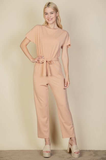 Tie Waist Relaxed Jumpsuit (CAPELLA) - Capella Apparel