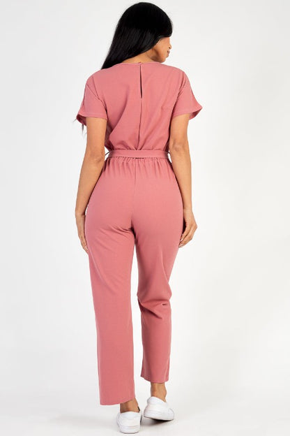 Tie Waist Relaxed Jumpsuit - Capella Apparel