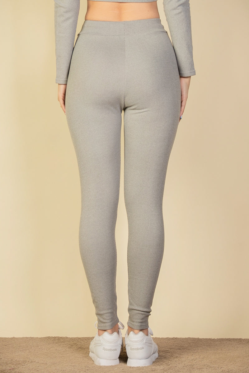 Ribbed Tie Front Leggings (CAPELLA) - Capella Apparel