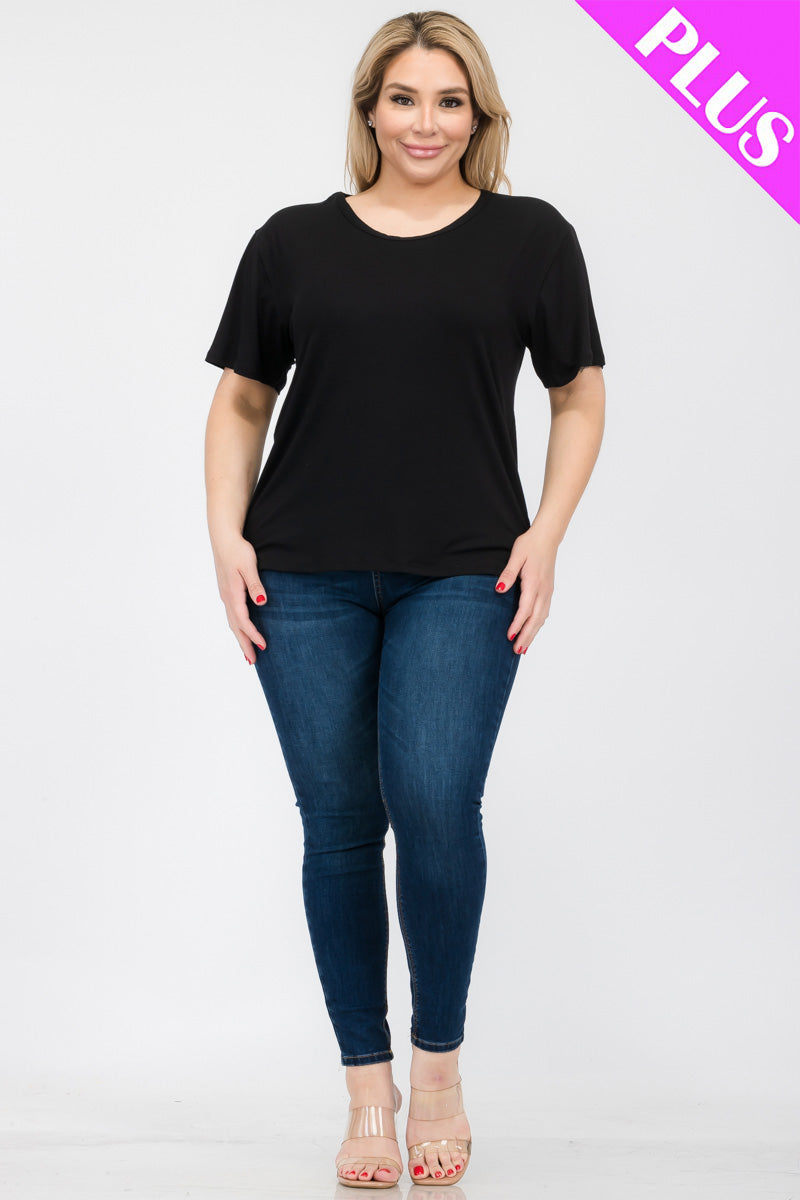 Plus Size Basic Short Sleeve T-shirt - Capella Apparel