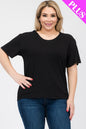 Plus Size Basic Short Sleeve T-shirt (CAPELLA) - Capella Apparel