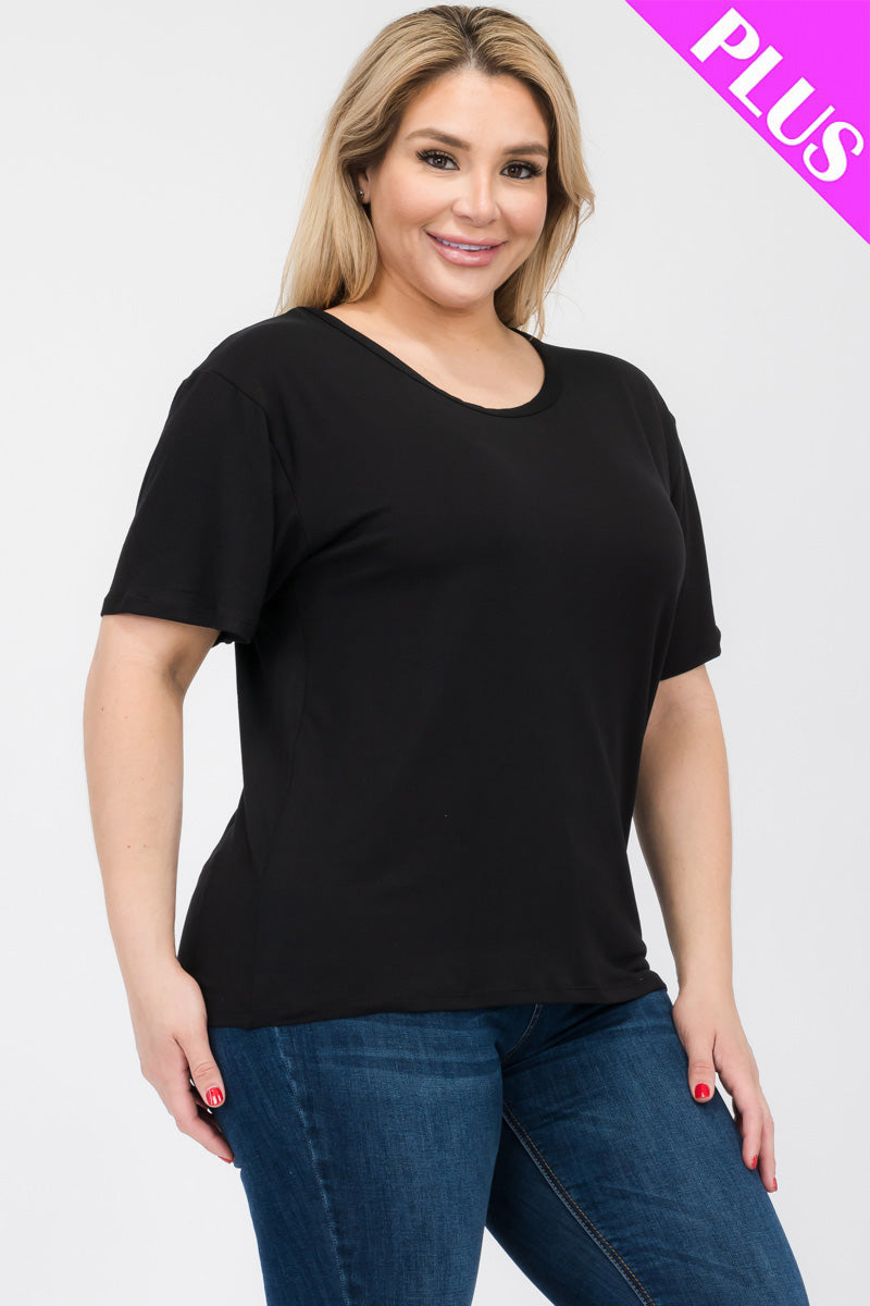 Plus Size Basic Short Sleeve T-shirt - Capella Apparel