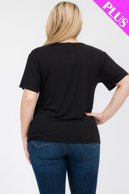 Plus Size Basic Short Sleeve T-shirt - Capella Apparel