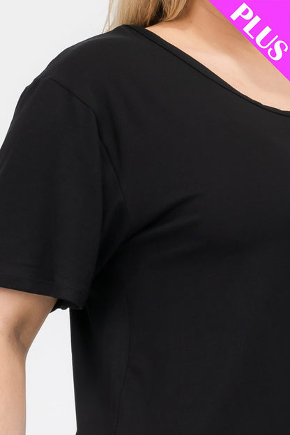 Plus Size Basic Short Sleeve T-shirt - Capella Apparel