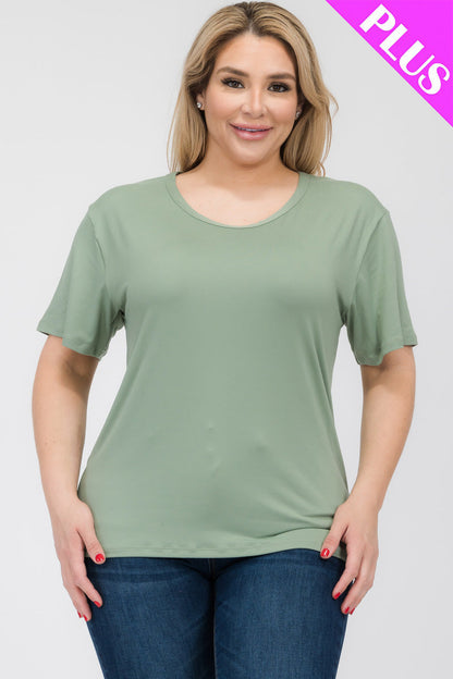 Plus Size Basic Short Sleeve T-shirt (CAPELLA) - Capella Apparel