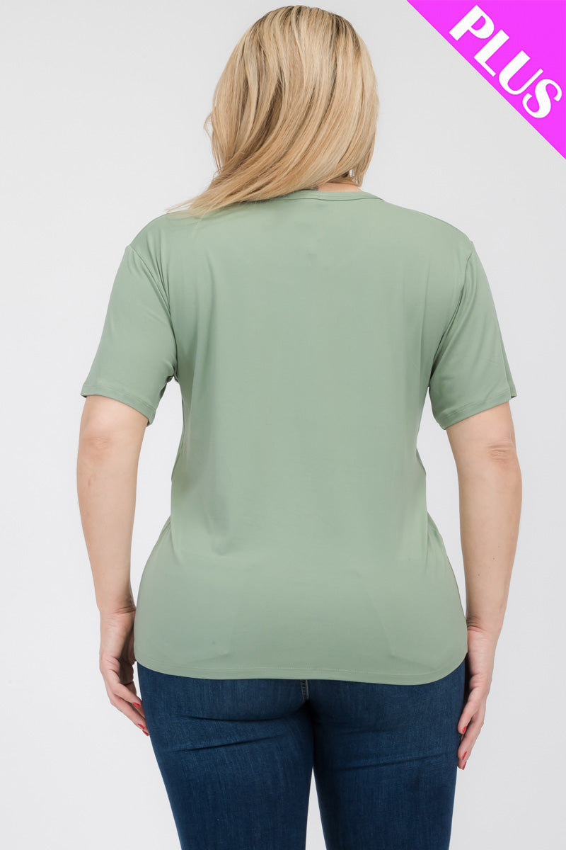 Plus Size Basic Short Sleeve T-shirt - Capella Apparel