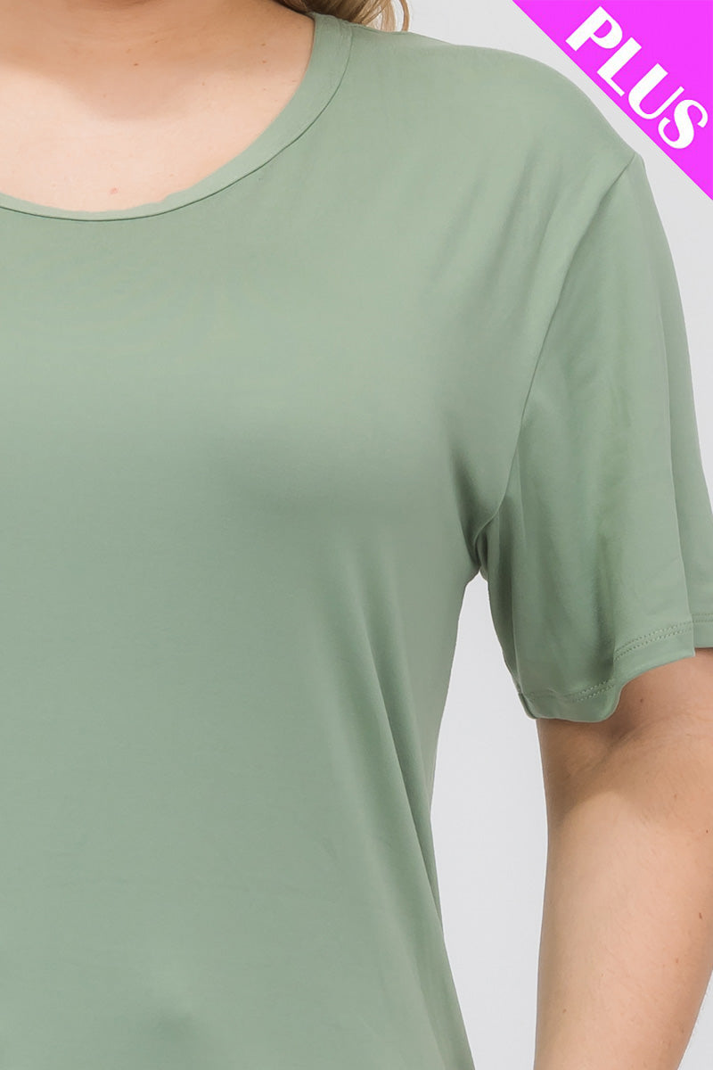 Plus Size Basic Short Sleeve T-shirt - Capella Apparel