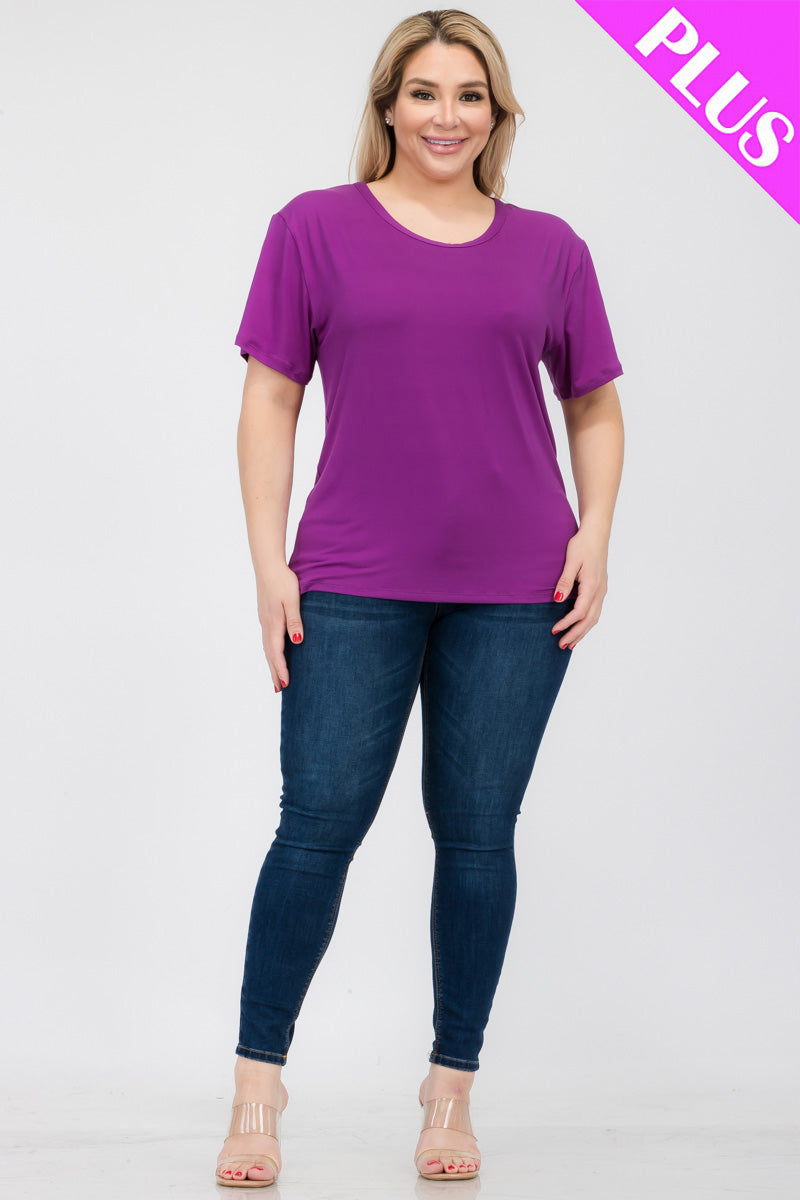 Plus Size Basic Short Sleeve T-shirt - Capella Apparel