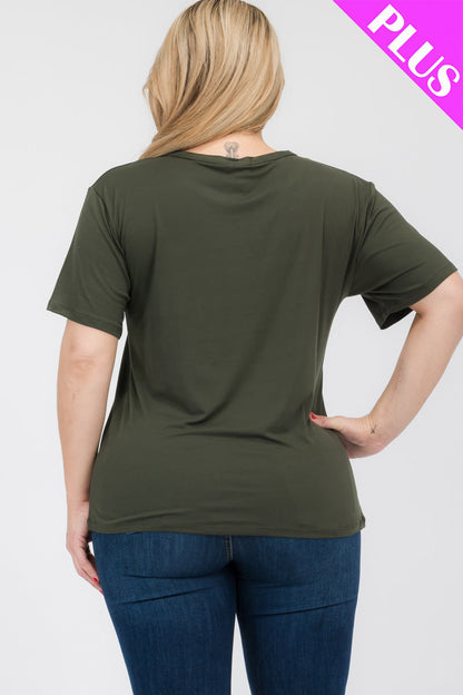 Plus Size Basic Short Sleeve T-shirt (CAPELLA) - Capella Apparel