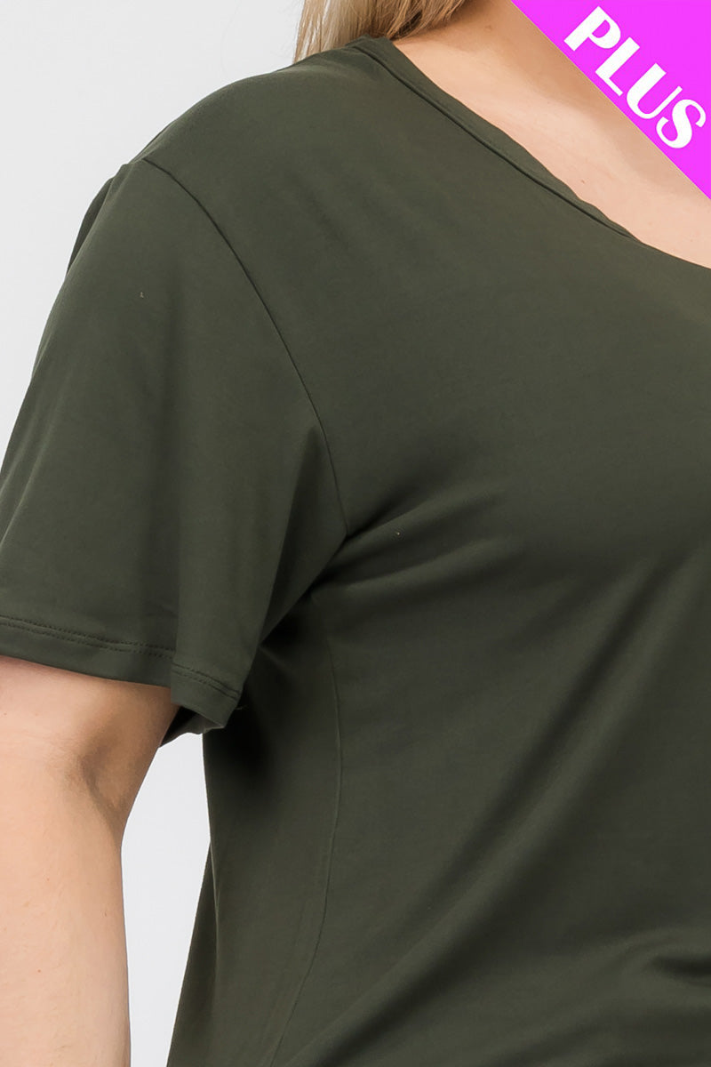 Plus Size Basic Short Sleeve T-shirt - Capella Apparel