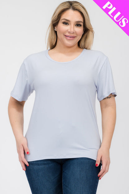 Plus Size Basic Short Sleeve T-shirt (CAPELLA) - Capella Apparel