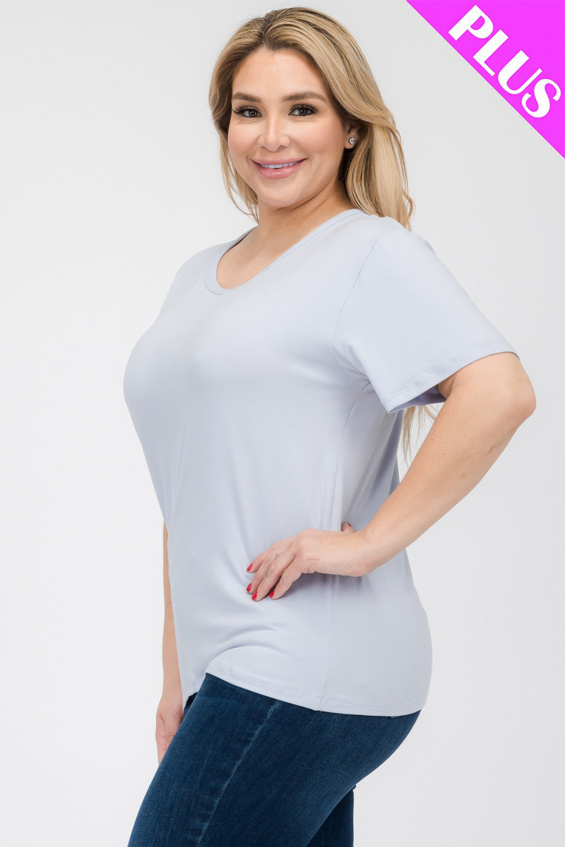 Plus Size Basic Short Sleeve T-shirt - Capella Apparel