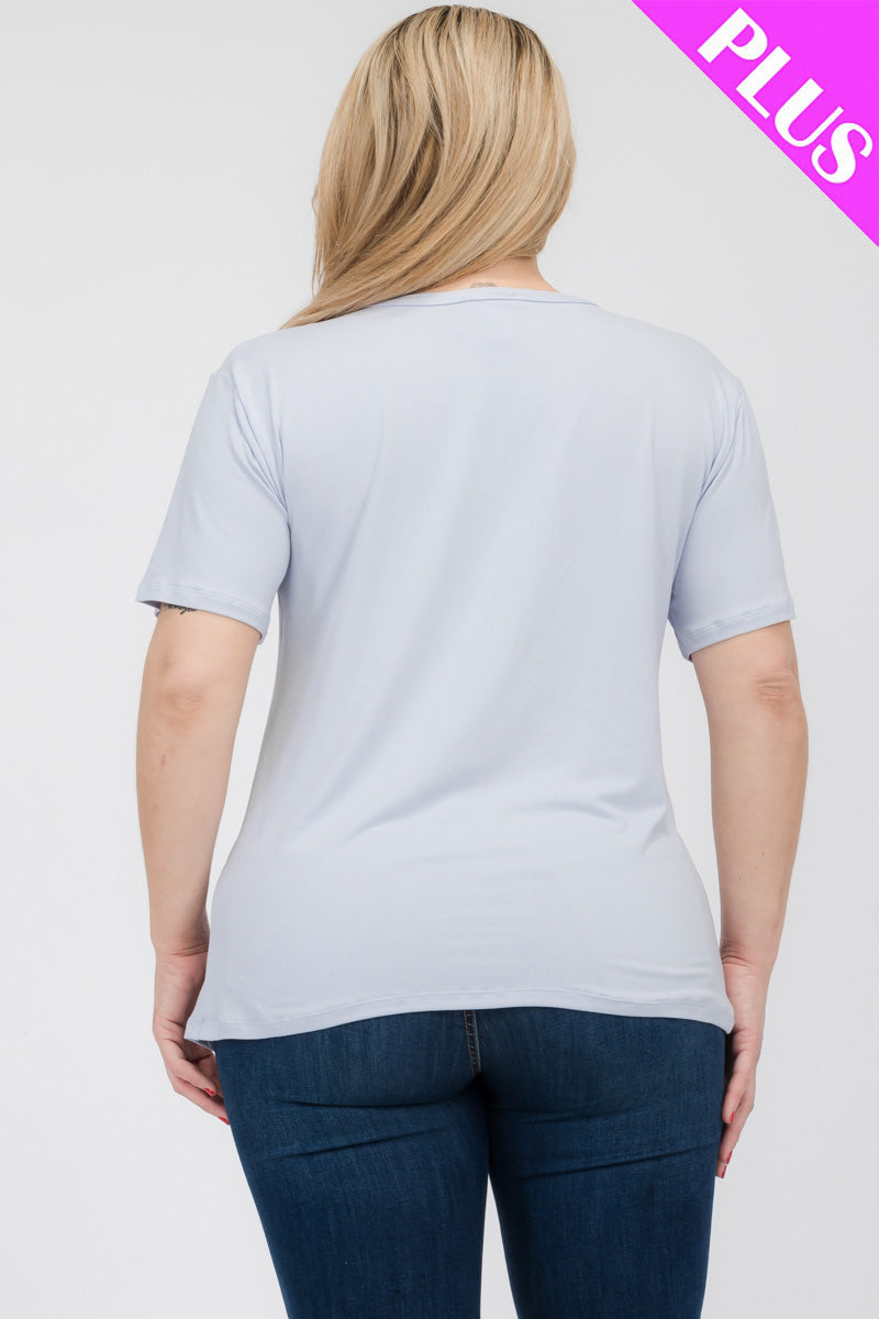 Plus Size Basic Short Sleeve T-shirt - Capella Apparel