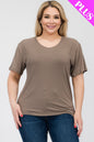 Plus Size Basic Short Sleeve T-shirt (CAPELLA) - Capella Apparel