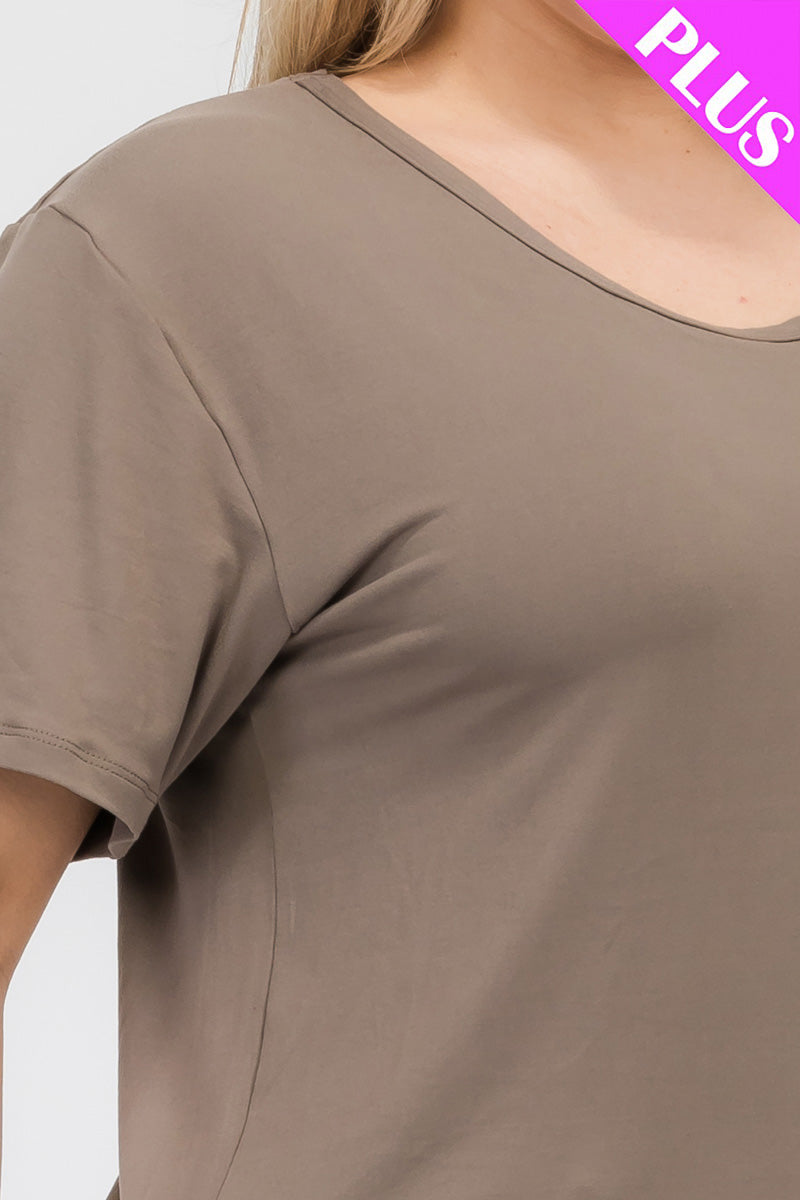 Plus Size Basic Short Sleeve T-shirt (CAPELLA) - Capella Apparel