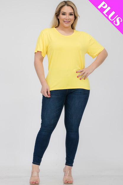 Plus Size Basic Short Sleeve T-shirt (CAPELLA) - Capella Apparel