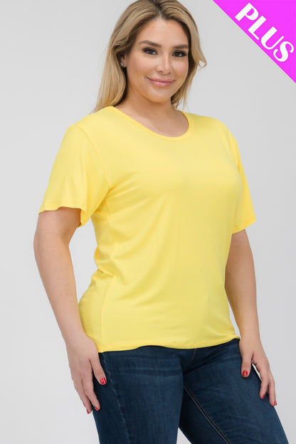 Plus Size Basic Short Sleeve T-shirt - Capella Apparel