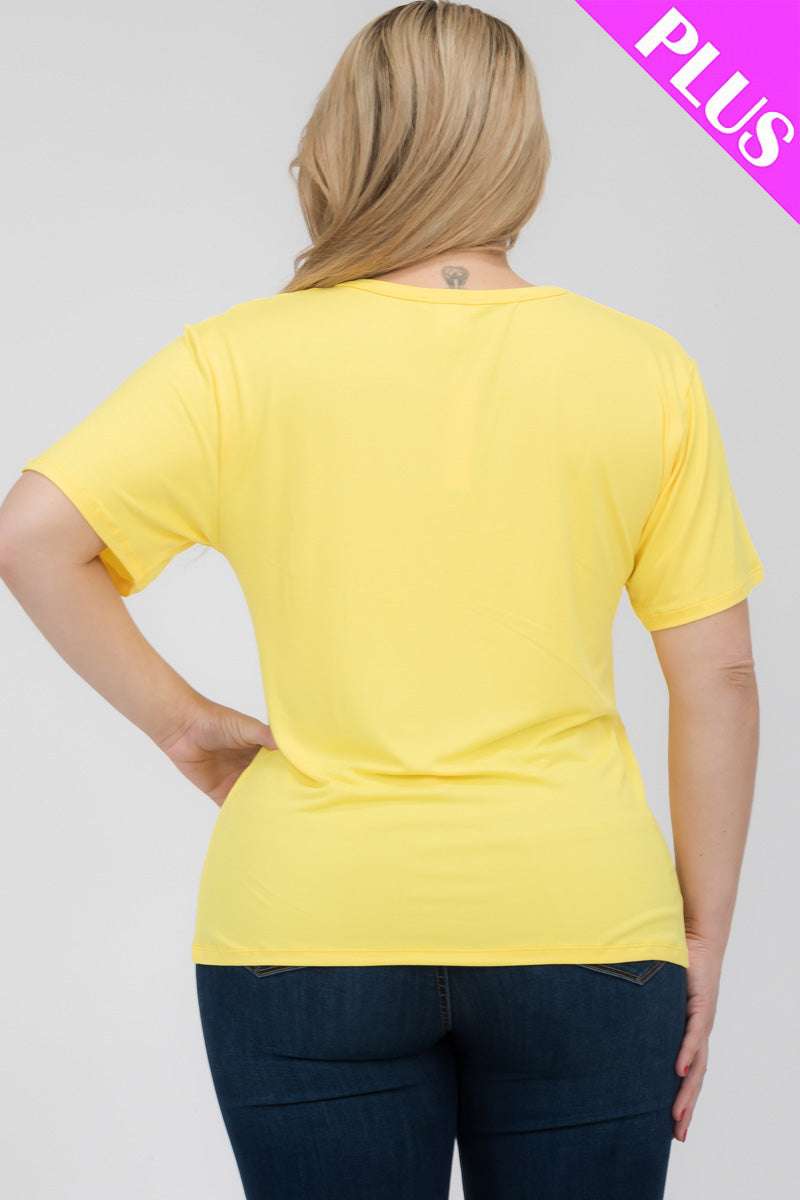 Plus Size Basic Short Sleeve T-shirt (CAPELLA) - Capella Apparel