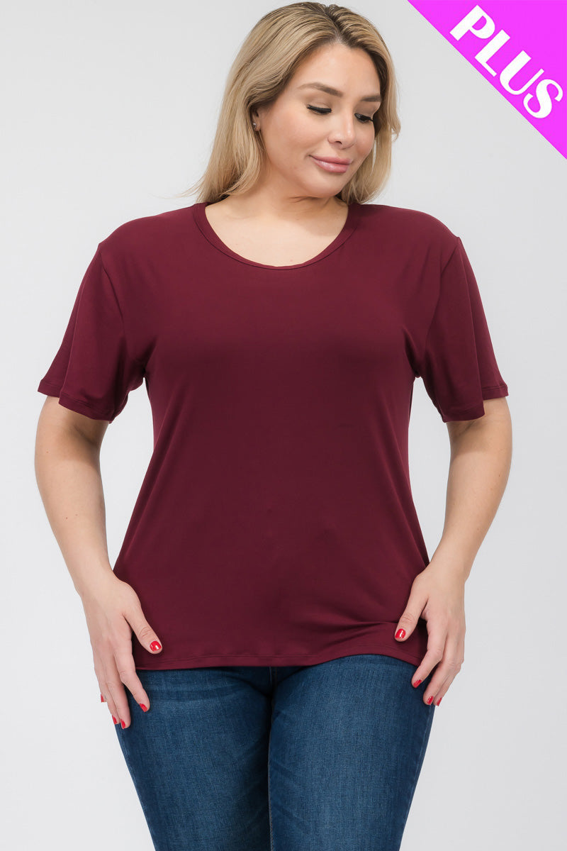 Plus Size Basic Short Sleeve T-shirt - Capella Apparel