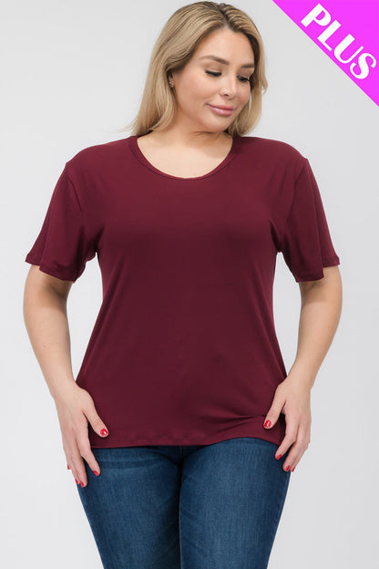 Plus Size Basic Short Sleeve T-shirt (CAPELLA) - Capella Apparel