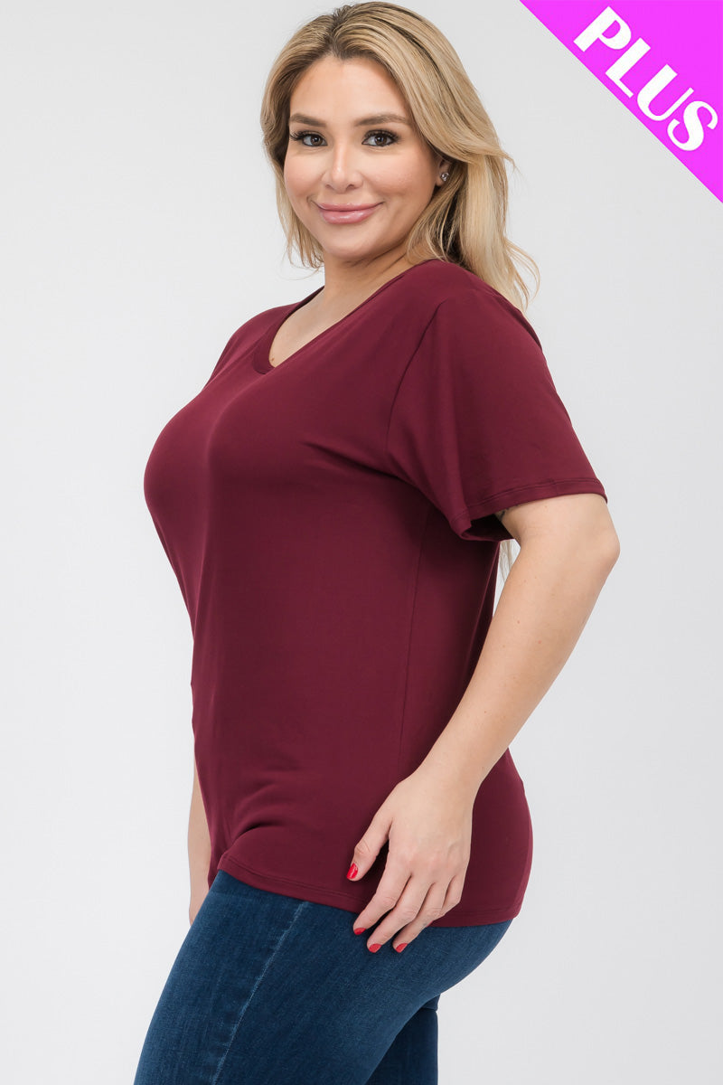 Plus Size Basic Short Sleeve T-shirt - Capella Apparel