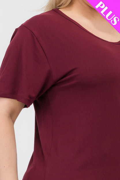 Plus Size Basic Short Sleeve T-shirt (CAPELLA) - Capella Apparel