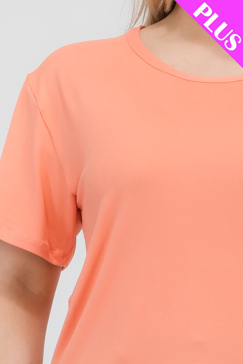 Plus Size Basic Short Sleeve T-shirt (CAPELLA) - Capella Apparel