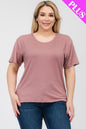 Plus Size Basic Short Sleeve T-shirt (CAPELLA) - Capella Apparel