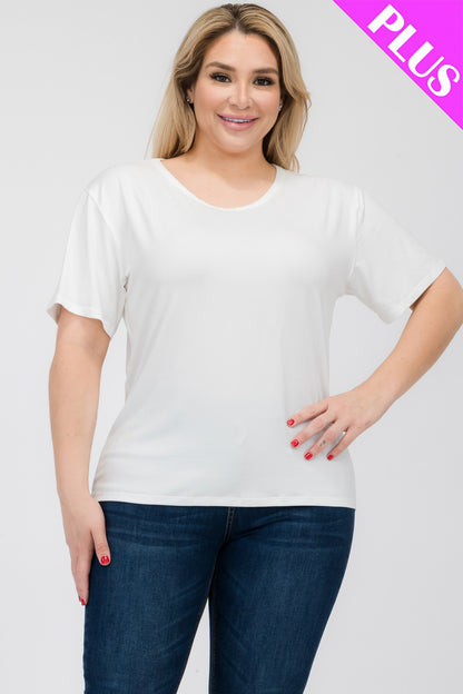 Plus Size Basic Short Sleeve T-shirt - Capella Apparel