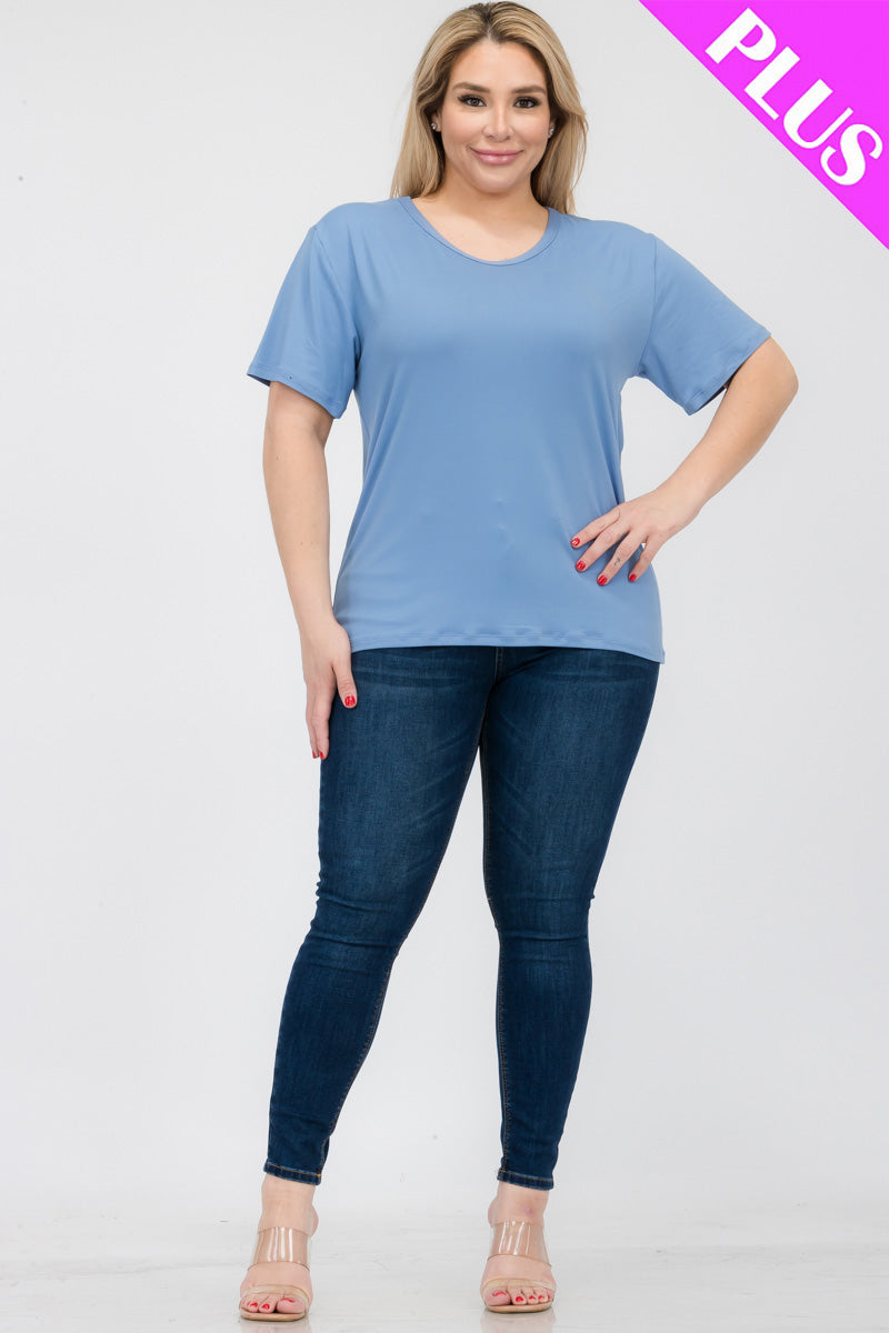 Plus Size Basic Short Sleeve T-shirt - Capella Apparel