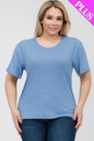 Plus Size Basic Short Sleeve T-shirt (CAPELLA) - Capella Apparel