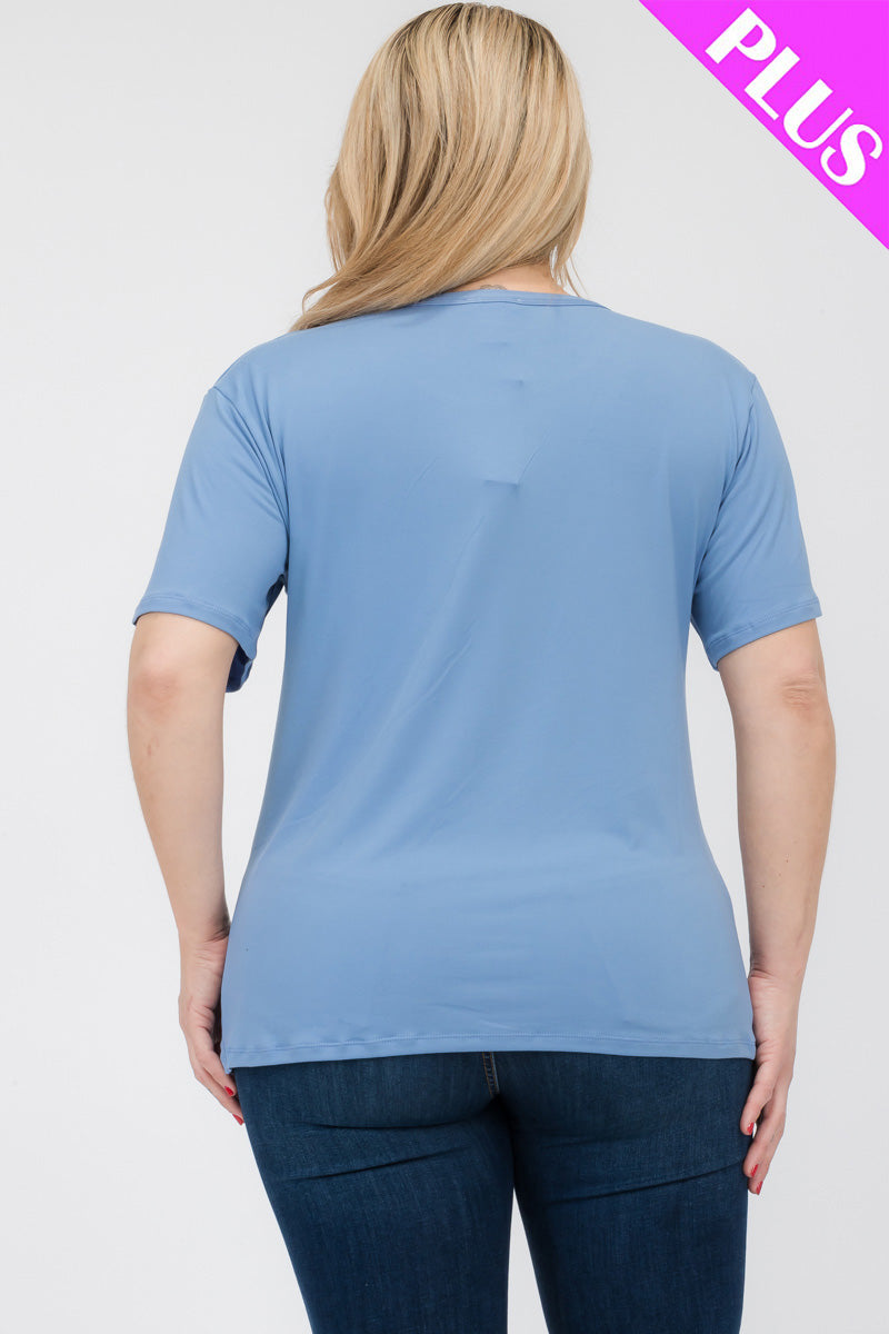 Plus Size Basic Short Sleeve T-shirt (CAPELLA) - Capella Apparel