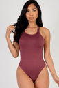 Sexy Spaghetti Strap Crisscross Back Solid Color Bodysuit - Capella Apparel