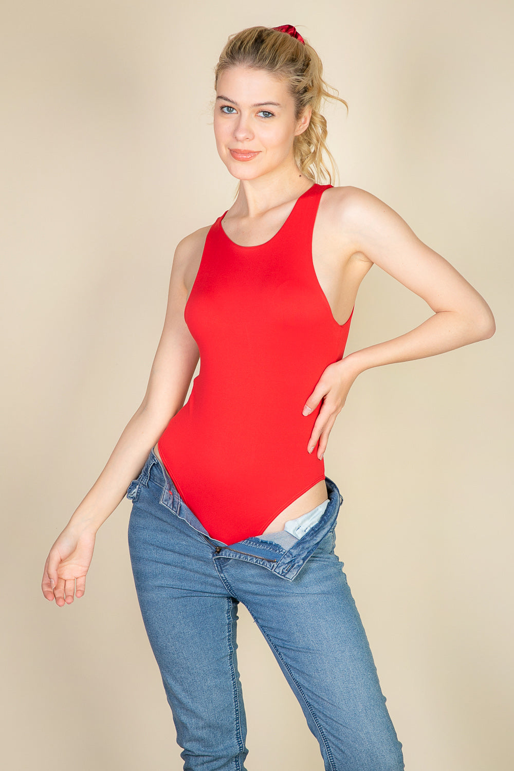 Casual Solid Tank Bodysuit - Capella Apparel