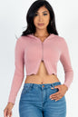 French Terry Crop Zip Up Hoodie - Capella Apparel