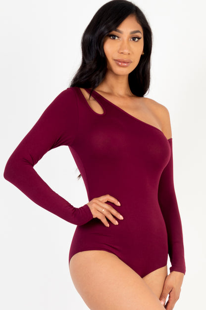 One Shoulder Cut Out Bodysuit - Capella Apparel