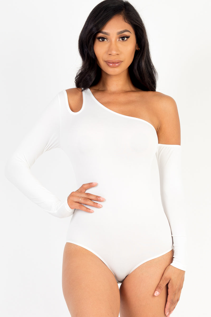 One Shoulder Cut Out Bodysuit - Capella Apparel