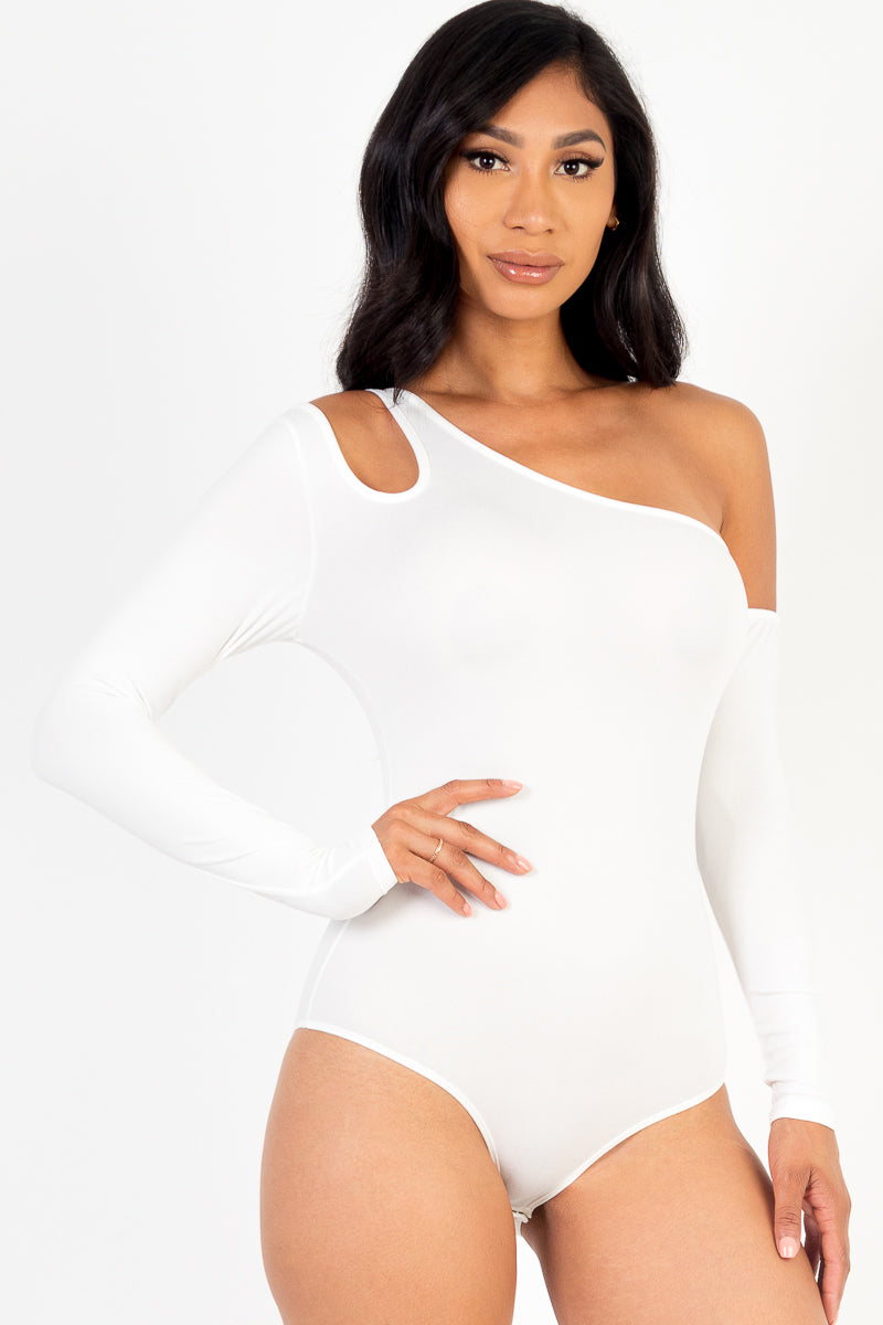 One Shoulder Cut Out Bodysuit - Capella Apparel