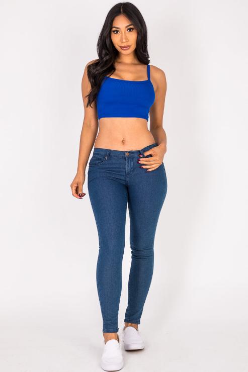 Ribbed Knit Cami Crop Top - Capella Apparel