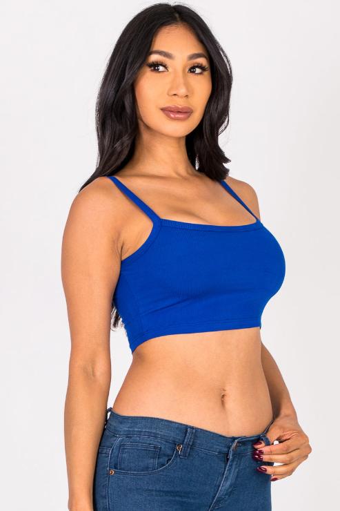 Ribbed Knit Cami Crop Top - Capella Apparel