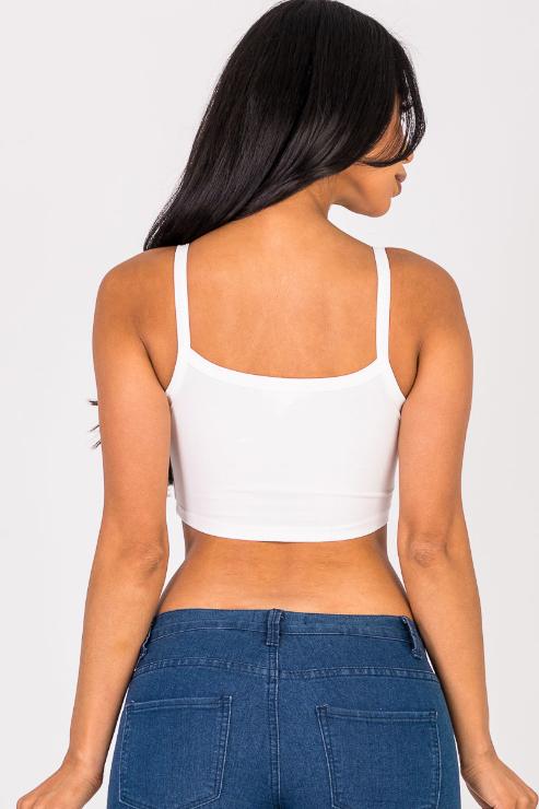 Ribbed Knit Cami Crop Top - Capella Apparel