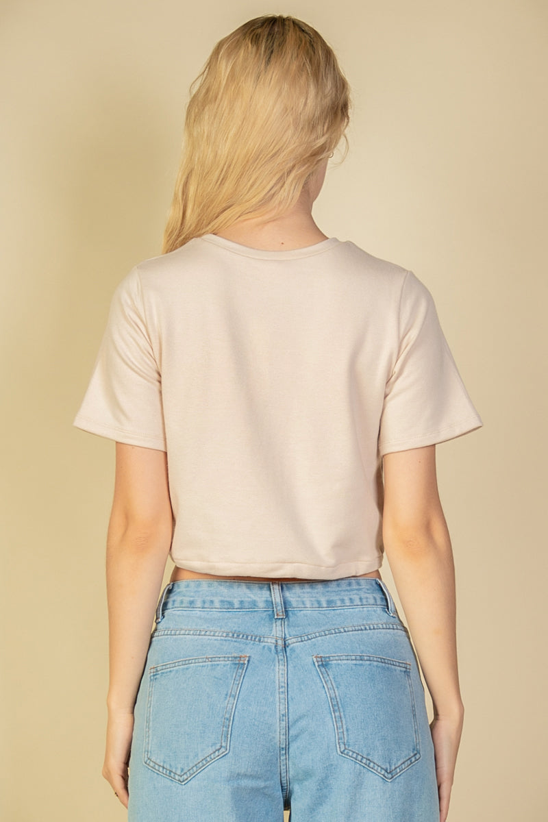 French Terry Toggle Drawstring Crop Top (CAPELLA) - Capella Apparel