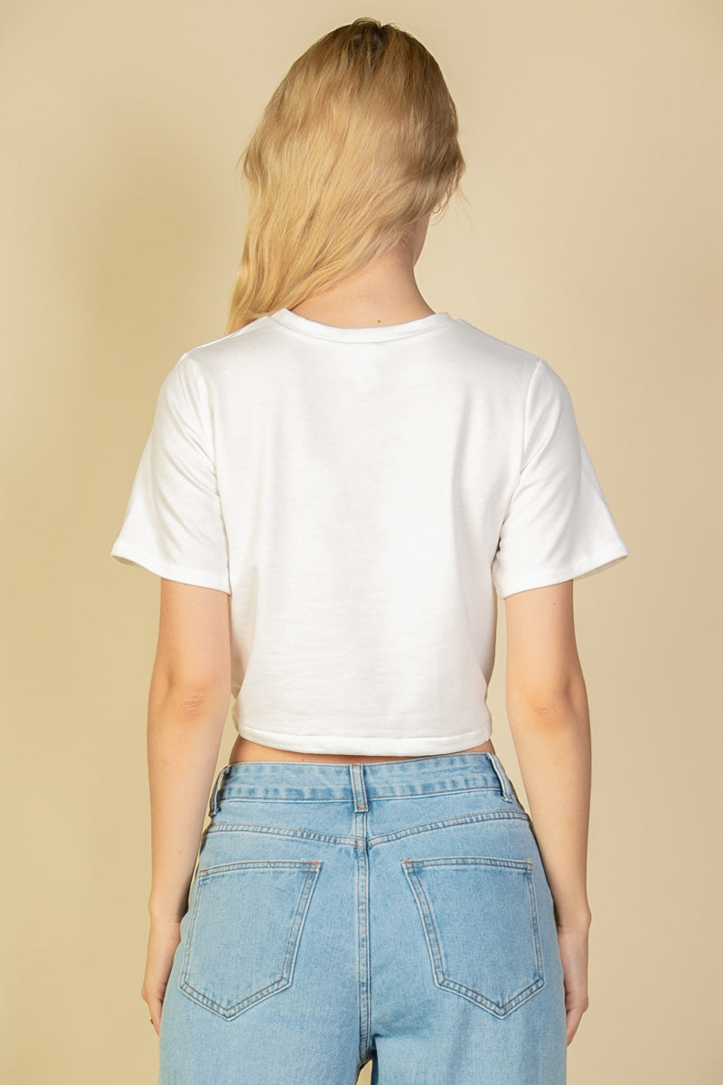 French Terry Toggle Drawstring Crop Top (CAPELLA) - Capella Apparel